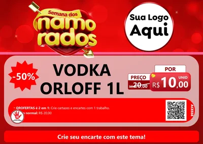 Modelo de Cartaz para Cartaz A4 Horizontal com o tema Semana dos namorados para Distribuidora de bebidas