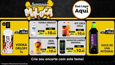 Modelo de TV para TV Horizontal com o tema Semana Maluca para Distribuidora de bebidas