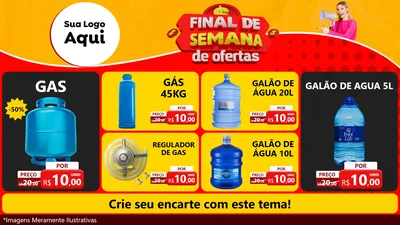 Modelo de TV para TV Horizontal com o tema Final de Semana de Ofertas para Água e gás