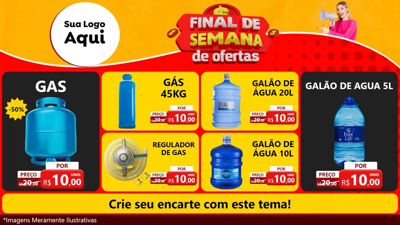 Modelo de TV para TV Horizontal com o tema Final de Semana de Ofertas para Água e gás