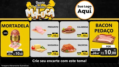 Modelo de TV para TV Horizontal com o tema Quarta e Quinta Maluca para Frios e Laticínios