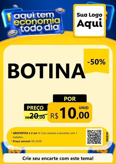 Modelo de Cartaz para Cartaz A4 Vertical com o tema Aqui Tem Economia Todo Dia para Agropecuária