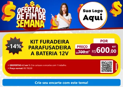 Modelo de Cartaz para Cartaz A4 Horizontal com o tema Ofertaço de Fim de Semana para Maquinas e Ferramentas