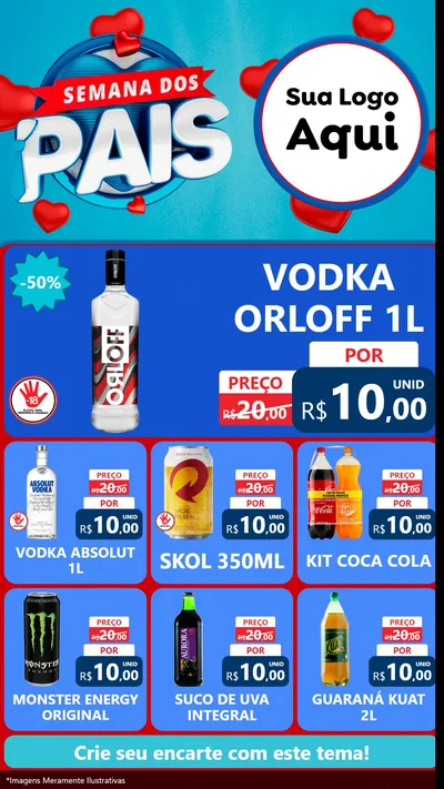 Modelo de Rede Social para Stories com o tema Semana Dos Pais para Distribuidora de bebidas