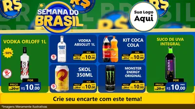 Modelo de TV para TV Horizontal com o tema Semana Do Brasil para Distribuidora de bebidas