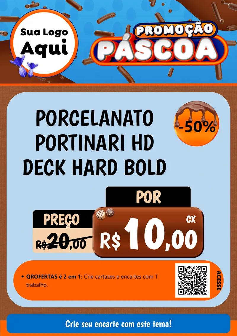 Modelo de Cartaz para Cartaz A4 Vertical com o tema Promoção Páscoa para Pisos e revestimentos
