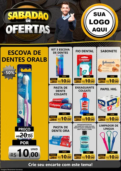 Modelo de Encarte para Encarte A4 Vertical com o tema Sabadão de Ofertas para Higiene Pessoal