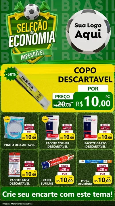Modelo de Rede Social para Stories com o tema Seleção de Economia - Copa para Embalagens
