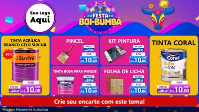 Modelo de TV para TV Horizontal com o tema Festa Boi-Bumbá para Tintas e Ferramentas
