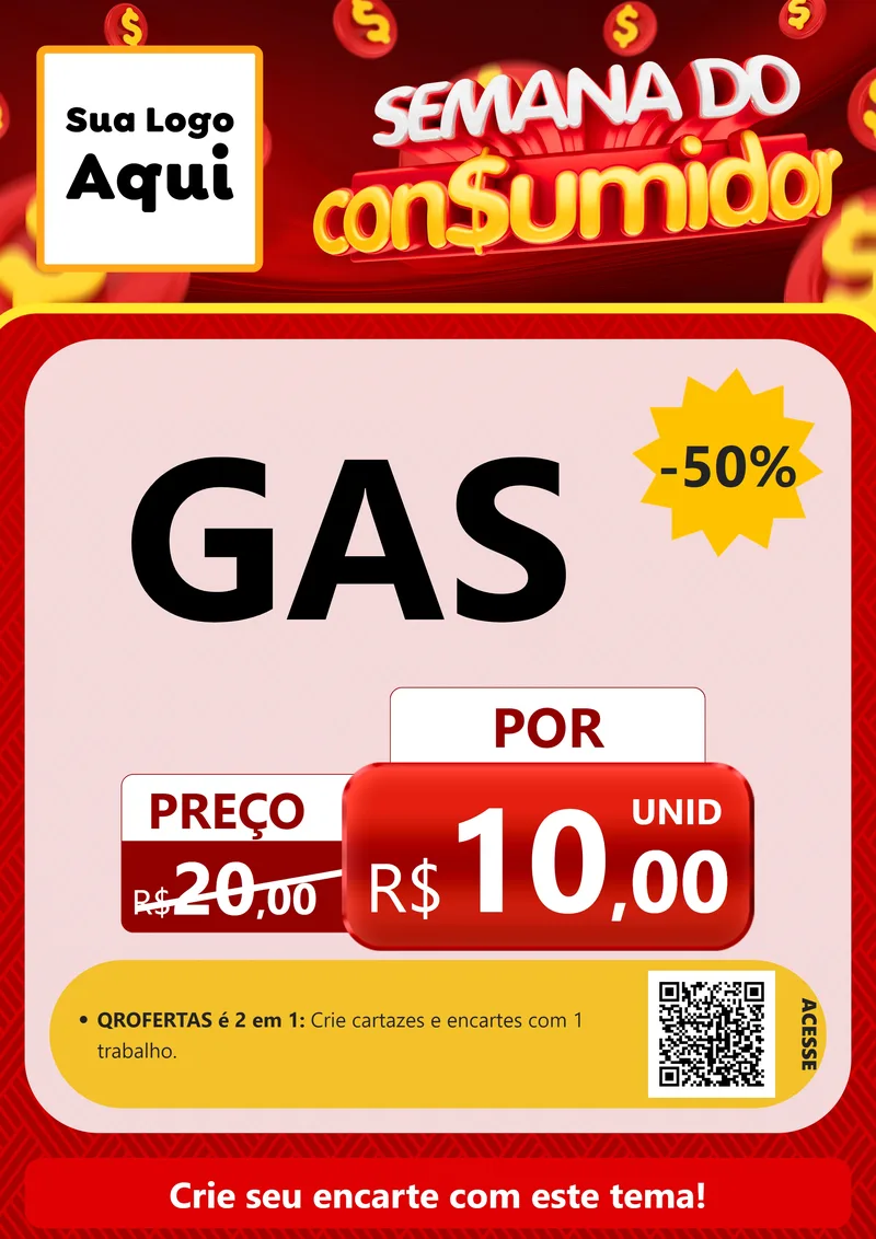 Modelo de Cartaz para Cartaz A4 Vertical com o tema Semana do Consumidor para Água e gás