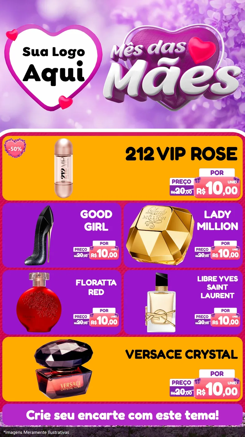 Modelo de TV para TV Vertical com o tema Mês das Mães para Perfumes