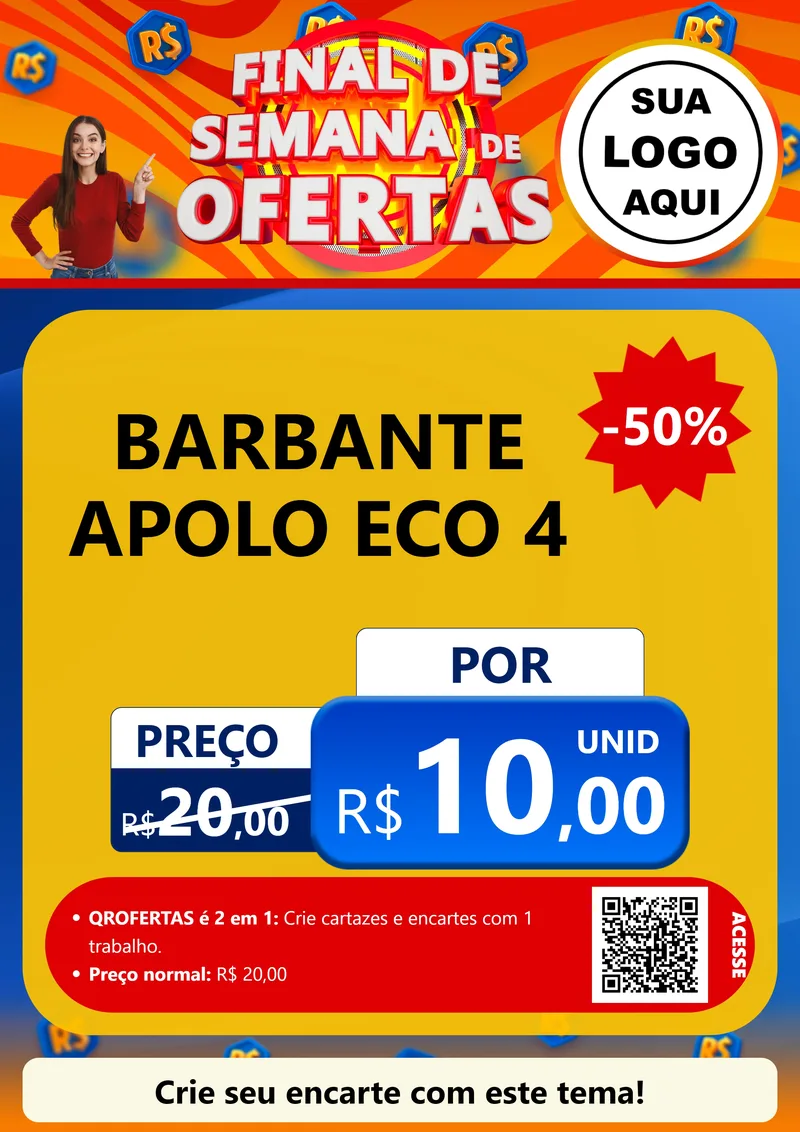 Modelo de Cartaz para Cartaz A4 Vertical com o tema Final de Semana de Ofertas para Armarinho e Aviamentos