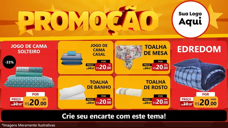 Modelo de TV para TV Horizontal com o tema Promoção para Cama, Mesa e Banho