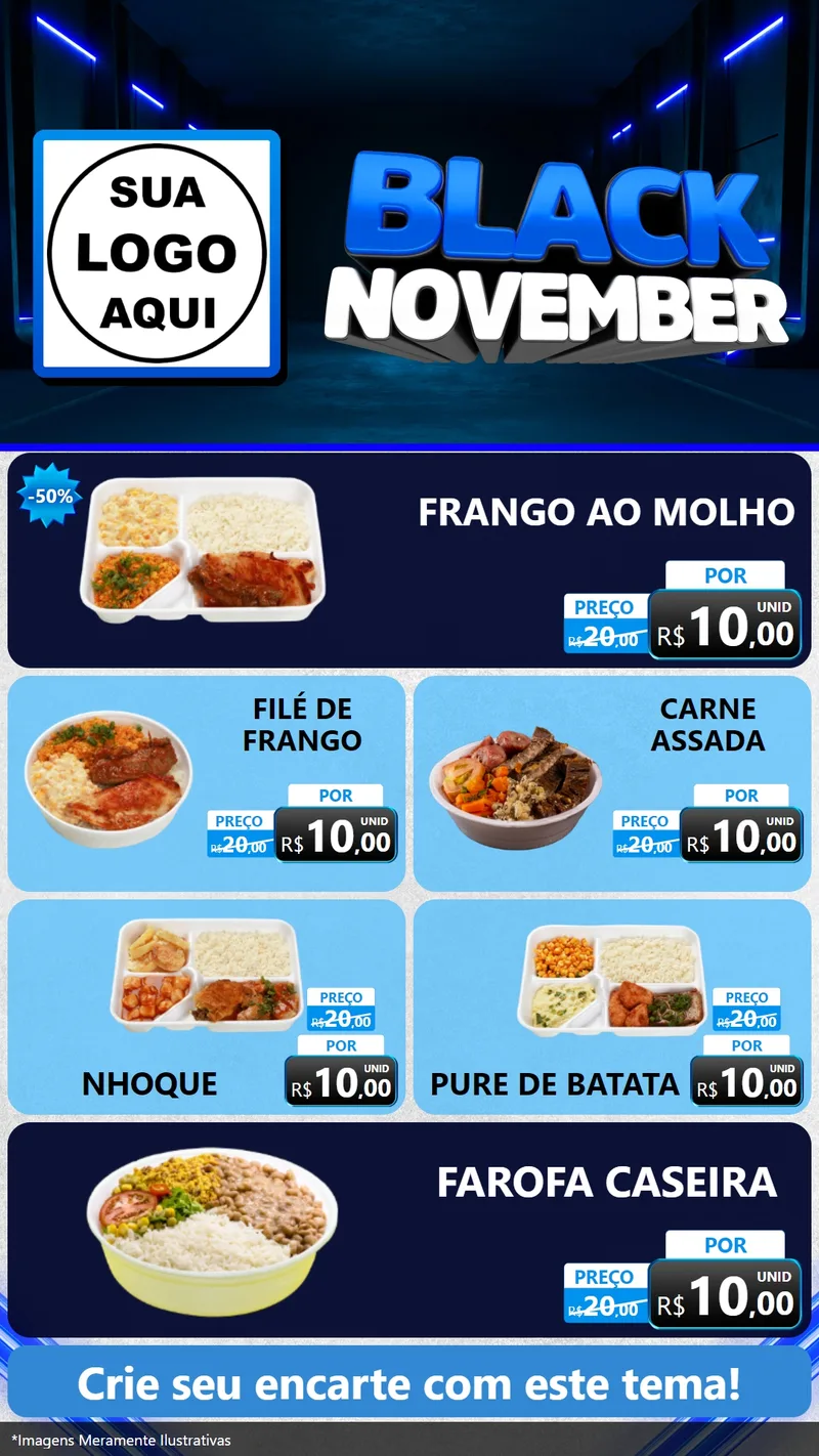 Modelo de TV para TV Vertical com o tema Black November para Restaurante