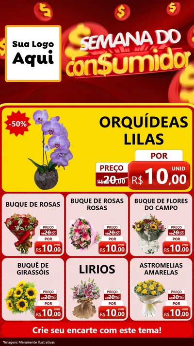 Modelo de Rede Social para Stories com o tema Semana do Consumidor para Floricultura e jardim