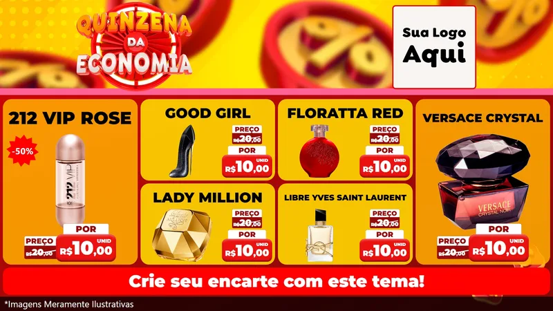 Modelo de TV para TV Horizontal com o tema Quinzena Da Economia para Perfumes