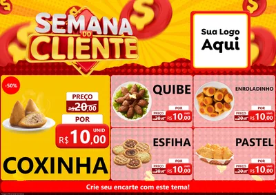 Modelo de Encarte para Encarte A4 Horizontal com o tema Semana do Cliente para Salgadaria