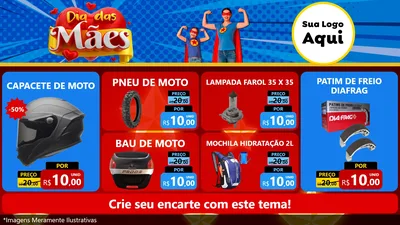 Modelo de TV para TV Horizontal com o tema Dia das Mães para Moto peças