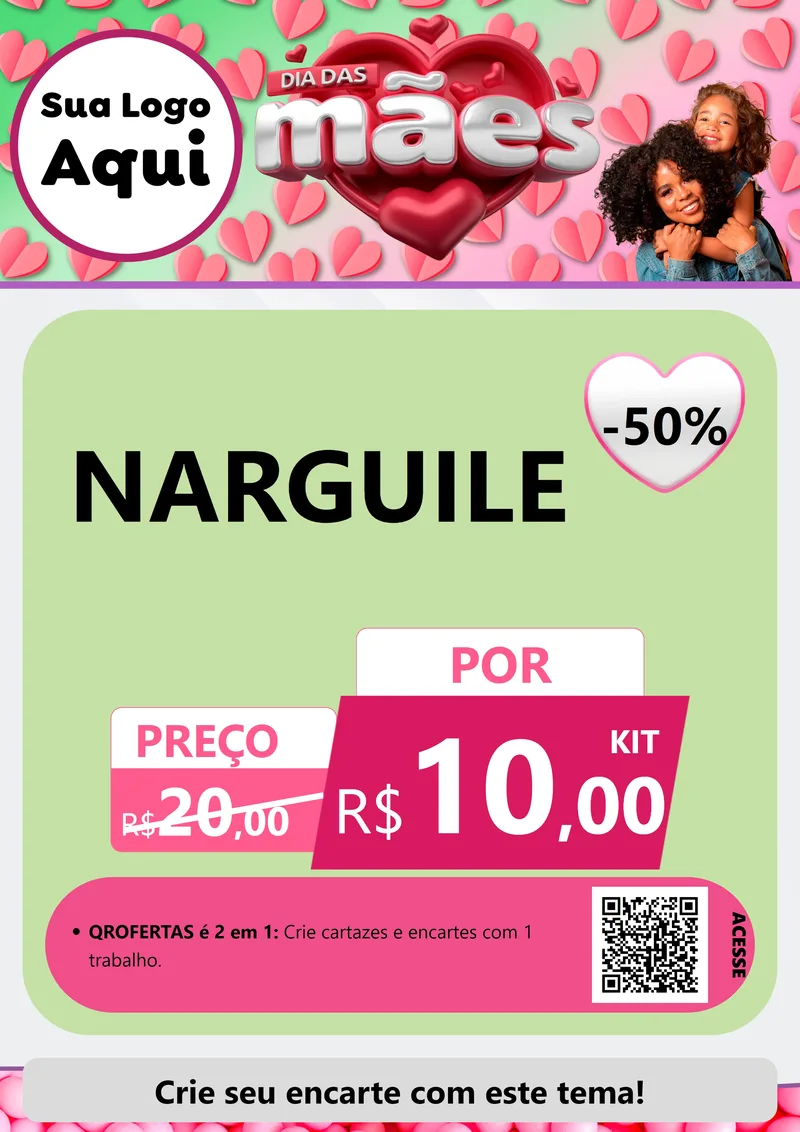 Modelo de Cartaz para Cartaz A4 Vertical com o tema Dia das Mães para Tabacaria