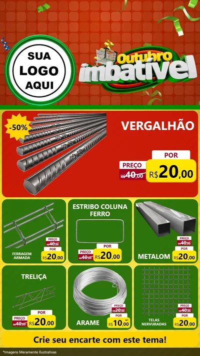 Modelo de Rede Social para Stories com o tema Outubro Imbatível para Ferragens