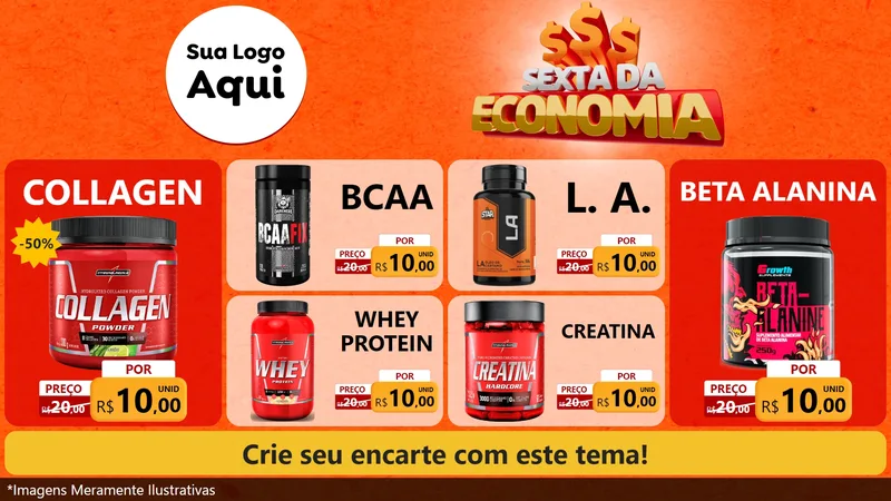 Modelo de TV para TV Horizontal com o tema Sexta da Economia para Suplementos alimentares
