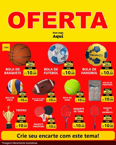 Modelo de Rede Social para Feed Instagram com o tema OFERTA - Vermelho Cartaz para Artigos Esportivos