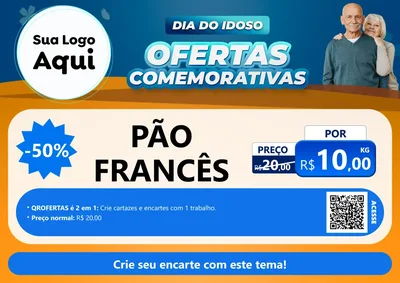 Modelo de Cartaz para Cartaz A4 Horizontal com o tema Dia do Idoso