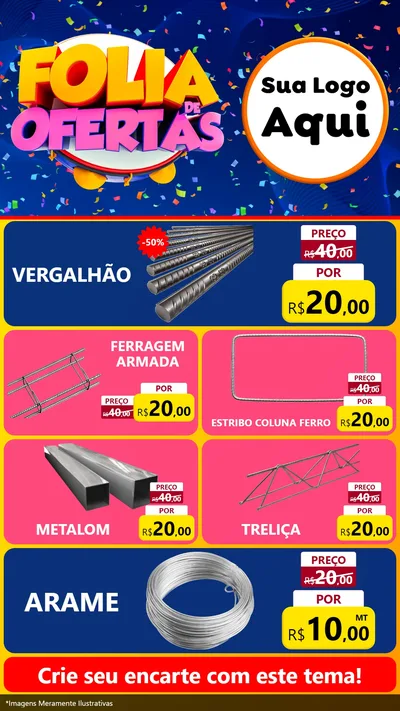 Modelo de TV para TV Vertical com o tema Folia de Ofertas para Ferragens