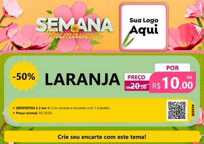 Modelo de Cartaz para Cartaz A4 Horizontal com o tema Semana da Primavera para Hortifrúti