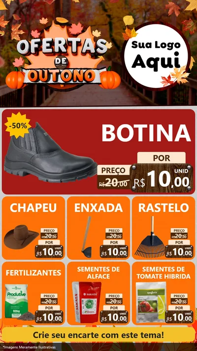 Modelo de Rede Social para Stories com o tema Ofertas de Outono para Agropecuária