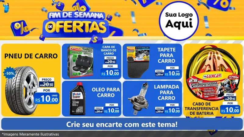Modelo de TV para TV Horizontal com o tema Fim de Semana de Ofertas para Auto peças