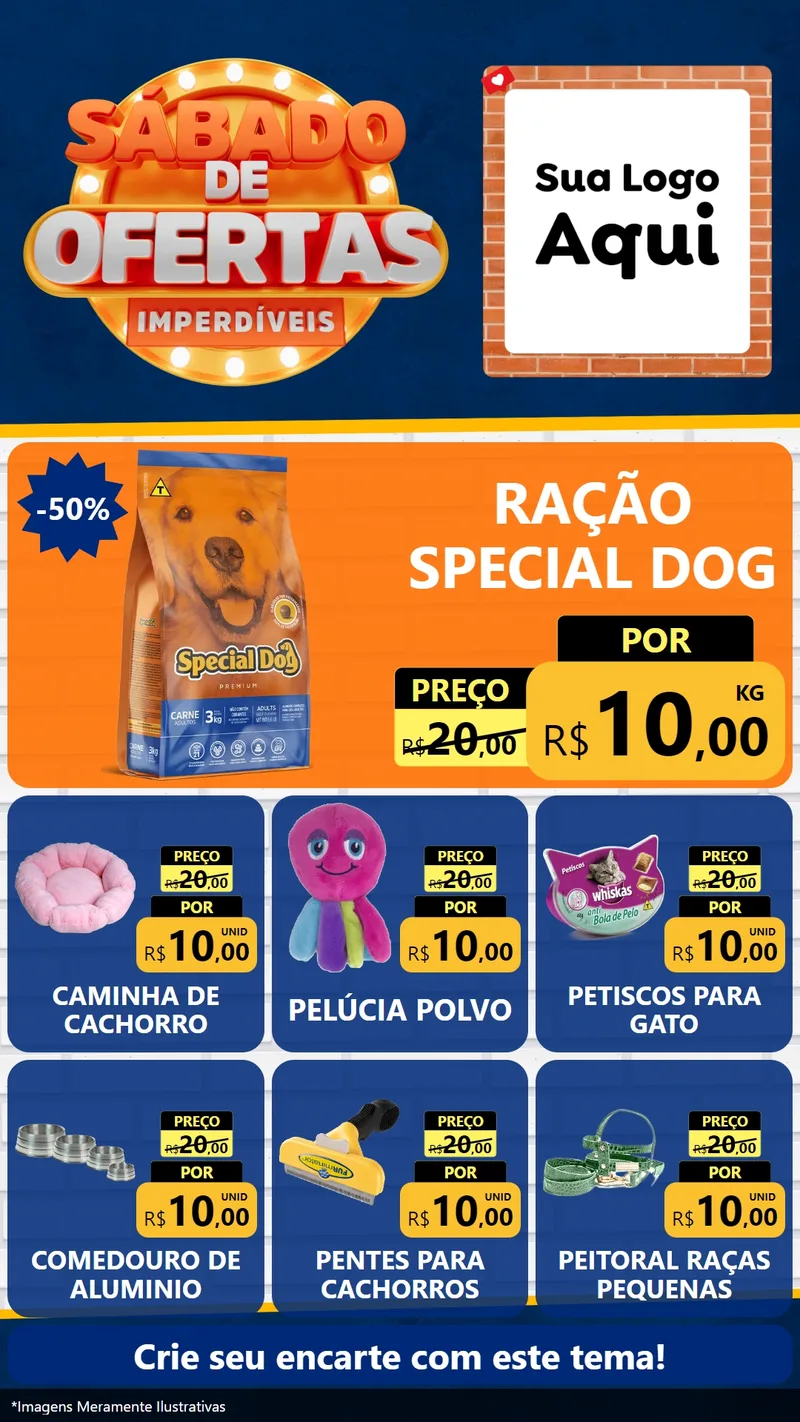 Modelo de Rede Social para Stories com o tema Sábado de Ofertas Imperdíveis para Pet Shop