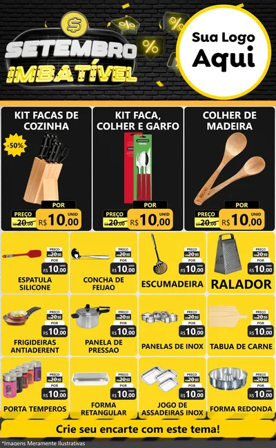 Modelo de Encarte para Encarte Grande com o tema Setembro Imbatível para Utilidades Domésticas