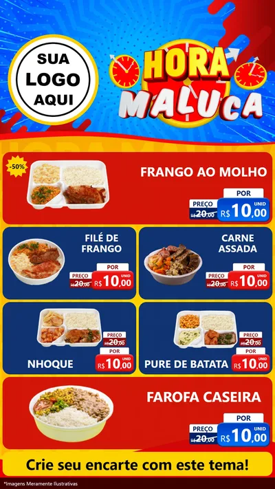 Modelo de TV para TV Vertical com o tema Hora Maluca para Restaurante