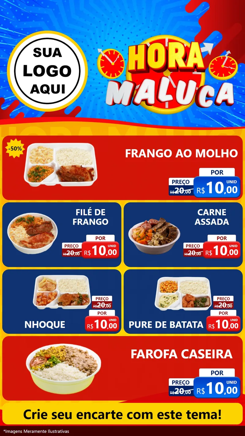 Modelo de TV para TV Vertical com o tema Hora Maluca para Restaurante
