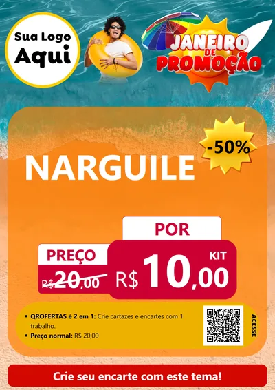 Modelo de Cartaz para Cartaz A4 Vertical com o tema Janeiro de Promoção para Tabacaria
