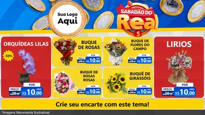 Modelo de TV para TV Horizontal com o tema Sabadão do Real para Floricultura e jardim