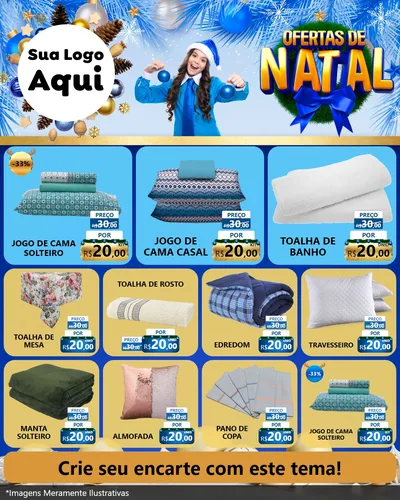 Modelo de Rede Social para Feed Instagram com o tema Ofertas de Natal para Cama, Mesa e Banho