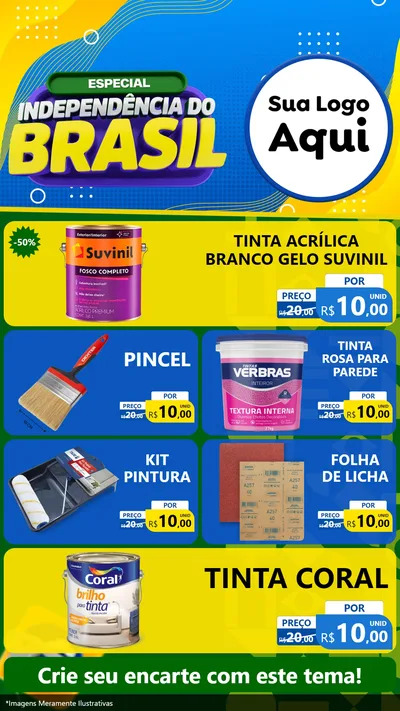 Modelo de TV para TV Vertical com o tema Especial Independência do Brasil para Tintas e Ferramentas