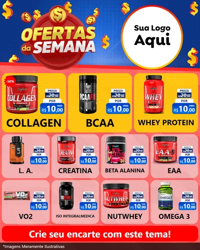 Modelo de Rede Social para Feed Instagram com o tema Ofertas Da Semana para Suplementos alimentares
