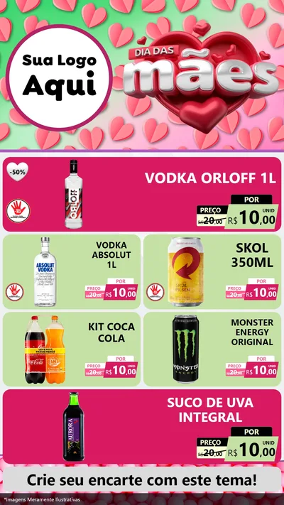 Modelo de TV para TV Vertical com o tema Dia das Mães para Distribuidora de bebidas