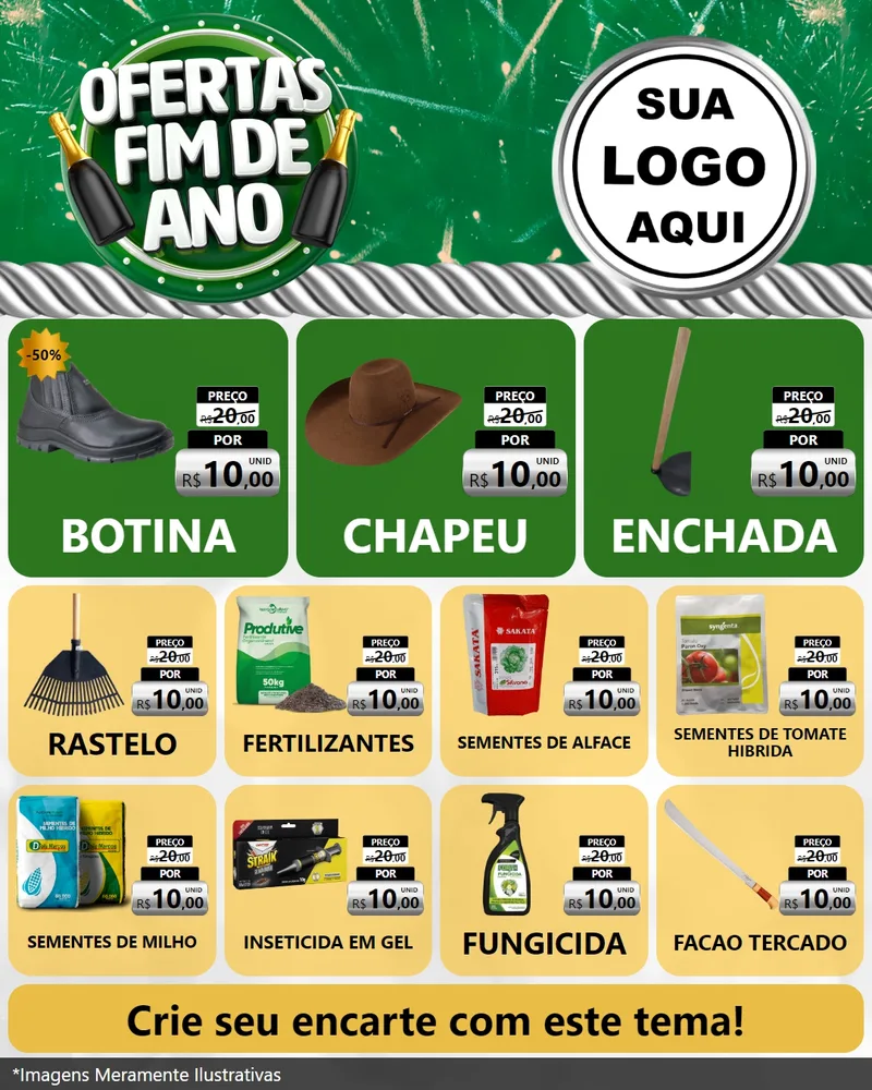 Modelo de Rede Social para Feed Instagram com o tema Ofertas Fim de Ano para Agropecuária
