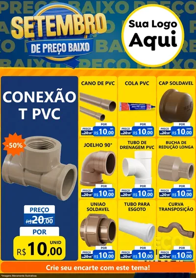 Modelo de Encarte para Encarte A4 Vertical com o tema Setembro De Preço Baixo para Tubos e conexões