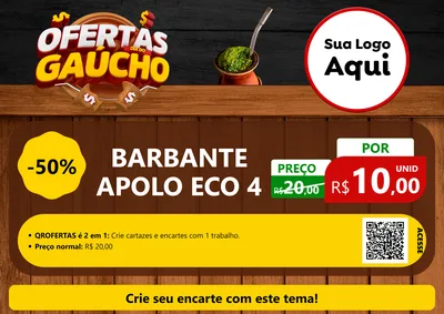 Modelo de Cartaz para Cartaz A4 Horizontal com o tema Ofertas Dia do Gaúcho para Armarinho e Aviamentos