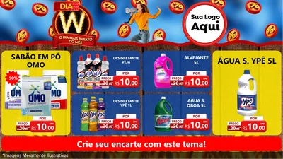 Modelo de TV para TV Horizontal com o tema Dia W - O Dia Mais Barato Do Mês para Produtos de Limpeza