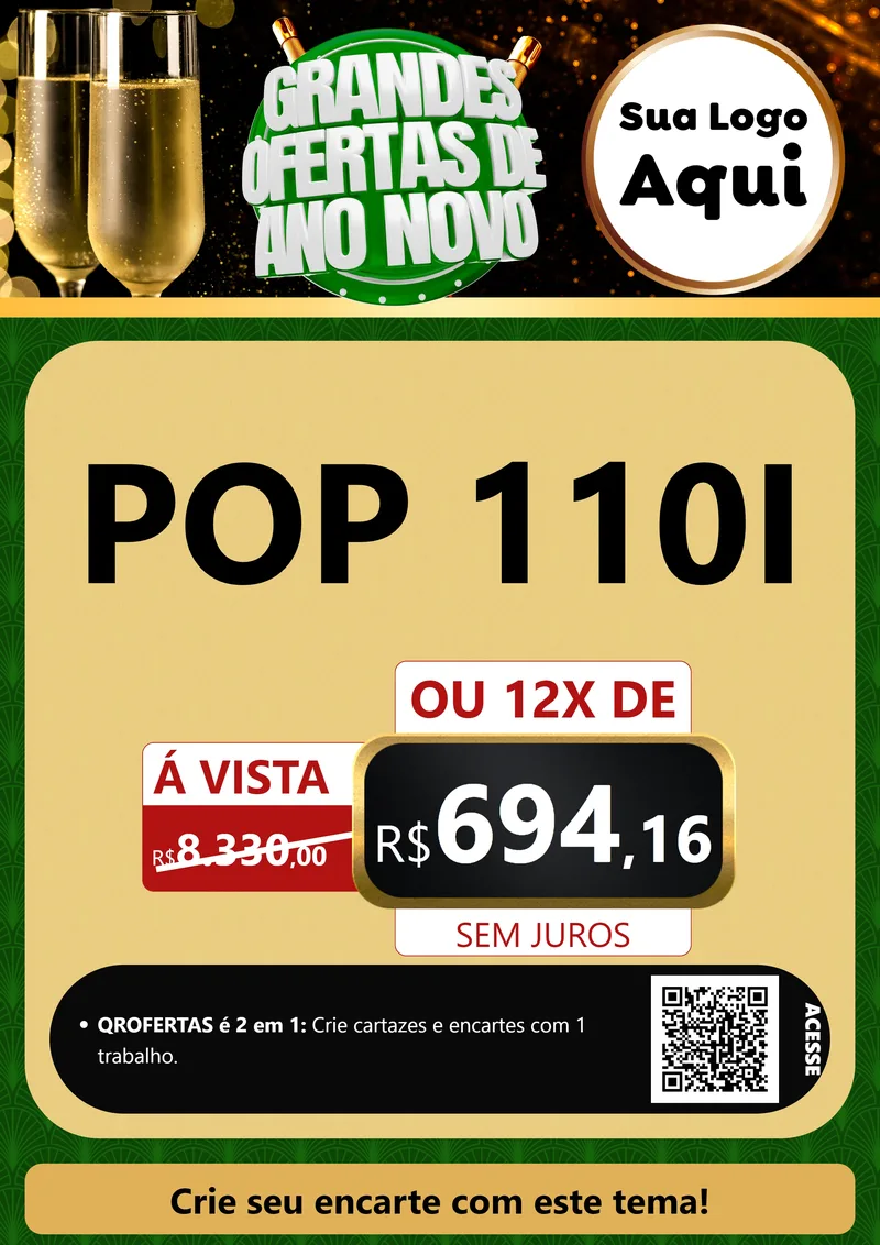 Modelo de Cartaz para Cartaz A4 Vertical com o tema Grandes Ofertas de Ano Novo para Concessionaria de Motos