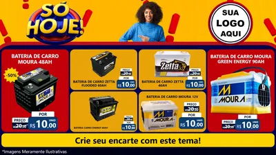 Modelo de TV para TV Horizontal com o tema Só Hoje! para Baterias Elétricas