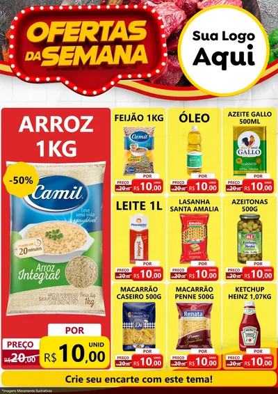 Modelo de Encarte para Encarte A4 Vertical com o tema Ofertas da Semana para Supermercado