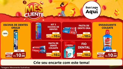 Modelo de TV para TV Horizontal com o tema Mês do Cliente para Higiene Pessoal