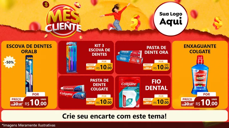 Modelo de TV para TV Horizontal com o tema Mês do Cliente para Higiene Pessoal